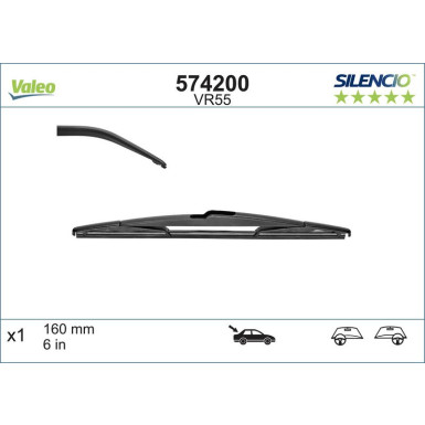 Valeo Wischblatt Scheibenwischer SILENCIO REAR 574200