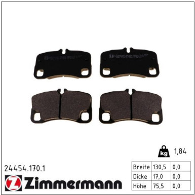 Zimmermann Bremsbelagsatz, Scheibenbremse 24454.170.1