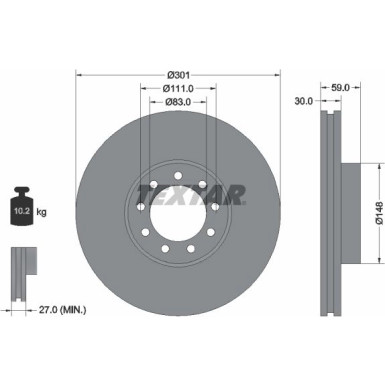 Textar Bremsscheibe PRO 93177603