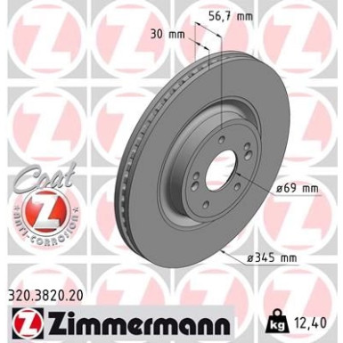 Zimmermann Bremsscheibe Coat Z 320.3820.20