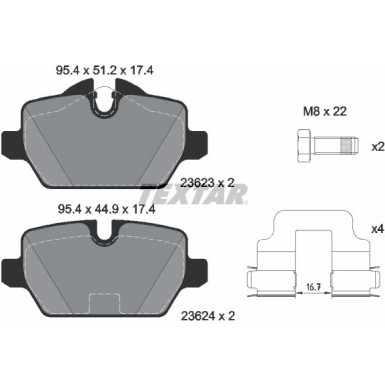 Textar Bremsbelagsatz, Scheibenbremse Q+ 2362303 Textar Bremsbelagsatz, Scheibenbremse Q+ 2362303