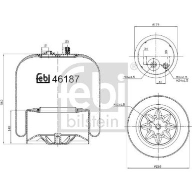 FEBI BILSTEIN 46187 Federbalg, Luftfederung