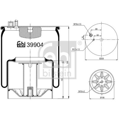 FEBI BILSTEIN 39904 Federbalg, Luftfederung