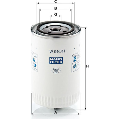 Mann-Filter Filter, Arbeitshydraulik W 940/41 Mann-Filter Filter, Arbeitshydraulik W 940/41