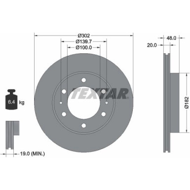 Textar Bremsscheibe 92080400 Textar Bremsscheibe 92080400