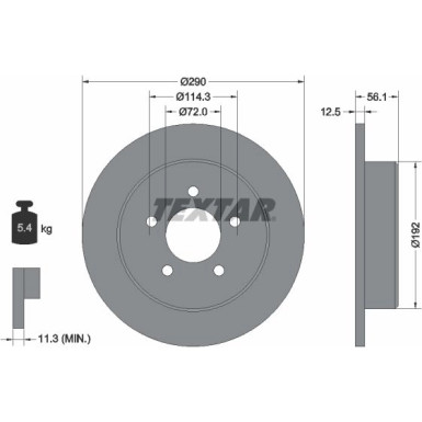 Textar Bremsscheibe 92108400 Textar Bremsscheibe 92108400