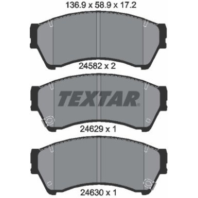 Textar Bremsbelagsatz, Scheibenbremse 2458202