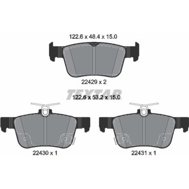 Textar Bremsbelagsatz, Scheibenbremse Q+ 2242901 Textar Bremsbelagsatz, Scheibenbremse Q+ 2242901