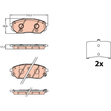 Bremsbelagsatz, Scheibenbremse GDB3638