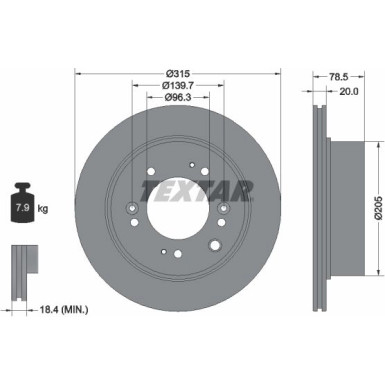 Textar Bremsscheibe 92205000