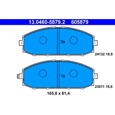 ATE Bremsbelagsatz, Scheibenbremse 13.0460-5879.2 ATE Bremsbelagsatz, Scheibenbremse 13.0460-5879.2