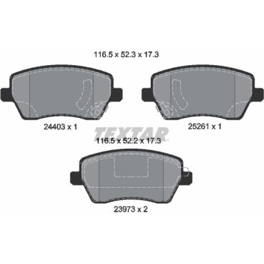 Textar Bremsbelagsatz, Scheibenbremse Q+ 2440301 Textar Bremsbelagsatz, Scheibenbremse Q+ 2440301