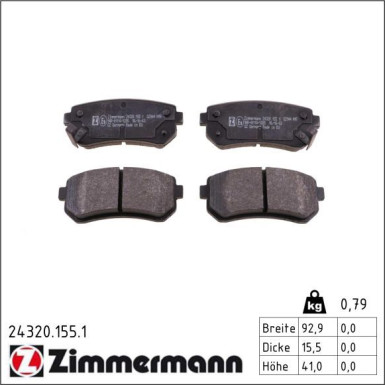 Bremsbelagsatz, Scheibenbremse 24320.155.1 Bremsbelagsatz, Scheibenbremse 24320.155.1