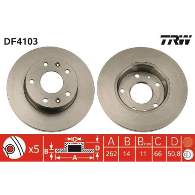 TRW Bremsscheibe DF4103 TRW Bremsscheibe DF4103