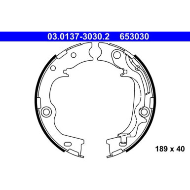 ATE Bremsbackensatz, Feststellbremse 03.0137-3030.2 ATE Bremsbackensatz, Feststellbremse 03.0137-3030.2