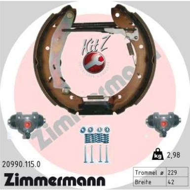 Zimmermann Bremsbackensatz KIT Z 20990.115.0 Zimmermann Bremsbackensatz KIT Z 20990.115.0