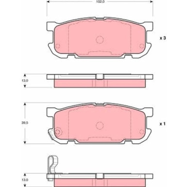 TRW Bremsbelagsatz, Scheibenbremse GDB3303 TRW Bremsbelagsatz, Scheibenbremse GDB3303