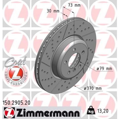 Zimmermann Bremsscheibe Coat Z 150.2905.20 Zimmermann Bremsscheibe Coat Z 150.2905.20