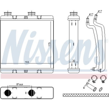 Nissens Wärmetauscher, Innenraumheizung FIRST FIT 707173