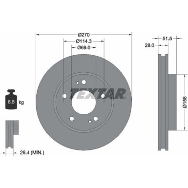 Textar Bremsscheibe PRO 92270803