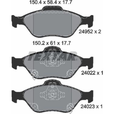 Textar Bremsbelagsatz, Scheibenbremse Q+ 2495201 Textar Bremsbelagsatz, Scheibenbremse Q+ 2495201