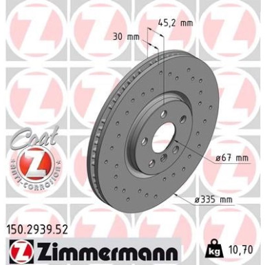 Zimmermann Bremsscheibe SPORT Z 150.2939.52 Zimmermann Bremsscheibe SPORT Z 150.2939.52