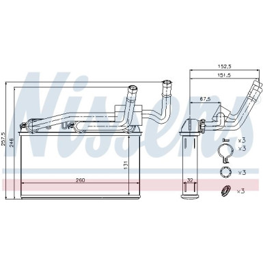 Nissens Wärmetauscher, Innenraumheizung FIRST FIT 70529