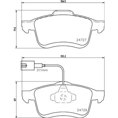 Hella Bremsbelagsatz, Scheibenbremse 8DB 355 024-691 Hella Bremsbelagsatz, Scheibenbremse 8DB 355 024-691