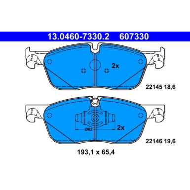 ATE Bremsbelagsatz, Scheibenbremse 13.0460-7330.2 ATE Bremsbelagsatz, Scheibenbremse 13.0460-7330.2