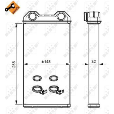 NRF Wärmetauscher, Innenraumheizung ohne Rohr EASY FIT 54300