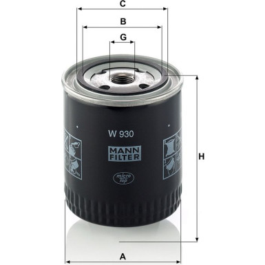 Mann-Filter Ölfilter W 930 Mann-Filter Ölfilter W 930