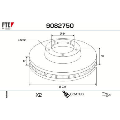 Bremsscheibe 9082750 Bremsscheibe 9082750