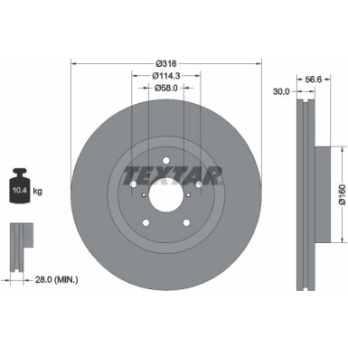 Textar Bremsscheibe PRO 92199203