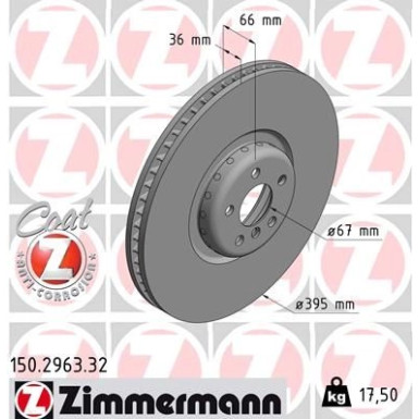 Zimmermann Bremsscheibe FORMULA F 150.2963.32 Zimmermann Bremsscheibe FORMULA F 150.2963.32