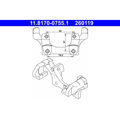 ATE Halter, Bremssattel 11.8170-0755.1