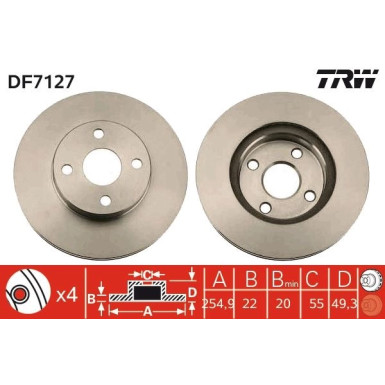 TRW Bremsscheibe DF7127