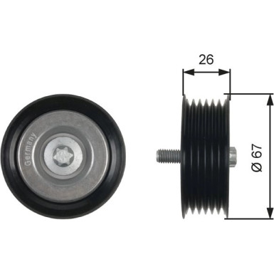 Gates Umlenk-/Führungsrolle, Keilrippenriemen DriveAlign™ T36438