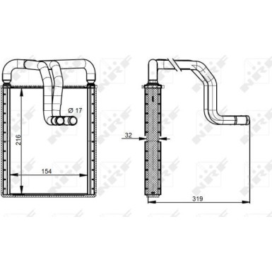 NRF Wärmetauscher, Innenraumheizung 54335 NRF Wärmetauscher, Innenraumheizung 54335