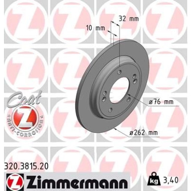 Zimmermann Bremsscheibe Coat Z 320.3815.20