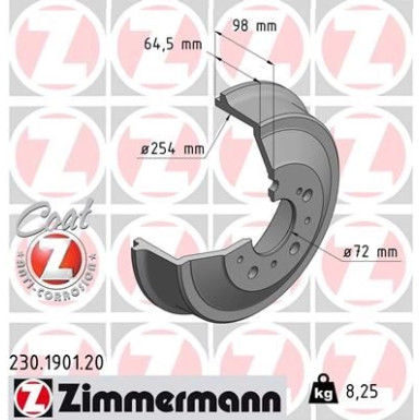Zimmermann Bremstrommel Coat Z 230.1901.20