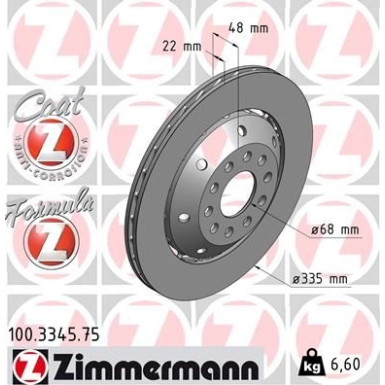 Zimmermann Bremsscheibe Formula Z 100.3345.75