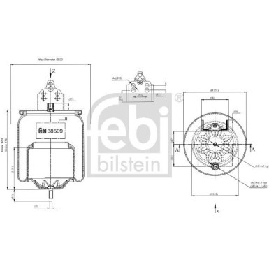 FEBI BILSTEIN 38509 Federbalg, Luftfederung