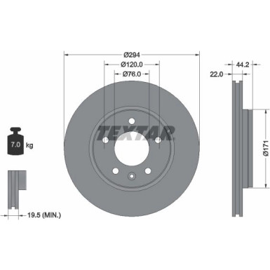 Textar Bremsscheibe PRO 92121403