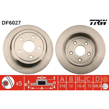 TRW Bremsscheibe DF6027