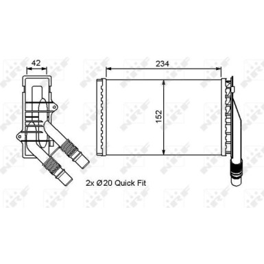 NRF Wärmetauscher, Innenraumheizung EASY FIT 53554