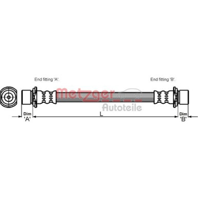 Metzger Bremsschlauch 4110023