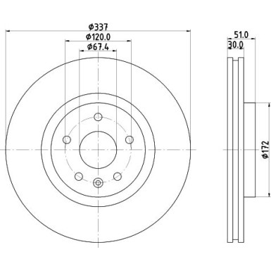 Hella Bremsscheibe PRO 8DD 355 116-051 Hella Bremsscheibe PRO 8DD 355 116-051