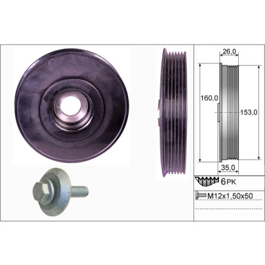 INA Riemenscheibensatz, Kurbelwelle 544 0079 20