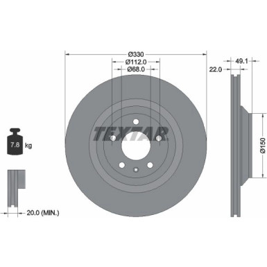 Textar Bremsscheibe PRO 92132603 Textar Bremsscheibe PRO 92132603