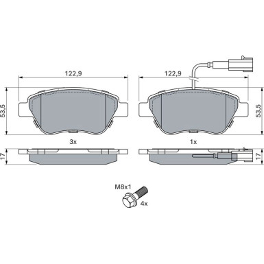 BOSCH Bremsbelagsatz, Scheibenbremse 0 986 424 597 BOSCH Bremsbelagsatz, Scheibenbremse 0 986 424 597